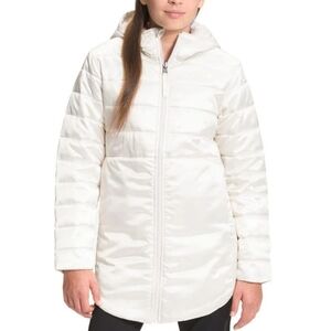 The NorthFace Garden White SW Metallic Hooded Puffer Jacket